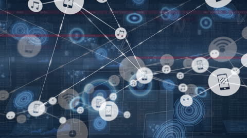 Global Communication Network and Cybersecurity Concept