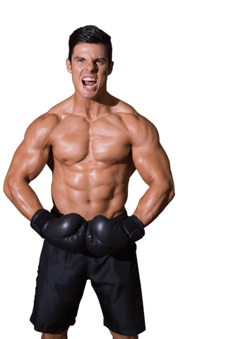Transparent Image of Caucasian Male Boxer with Fists Clenched - Download Free Stock Videos Pikwizard.com