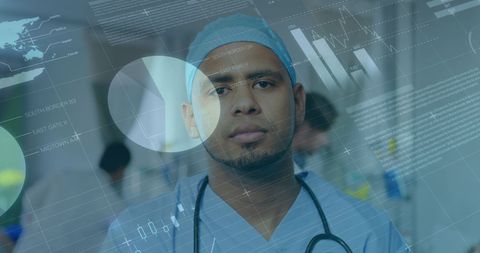 Doctor with Financial Graphs Overlay Demonstrating Healthcare Economics - Download Free Stock Images Pikwizard.com