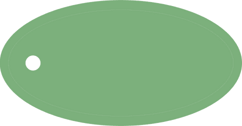 This isolated green tag illustration with transparent background prominently features an oval shape allowing for adaptation into various design projects. Perfect for designing retail price tags, hang tags, or custom for promotional materials or digital applications. Suitable for e-commerce platforms and print designs needing placeholders to input notable information naturally and flexibly.