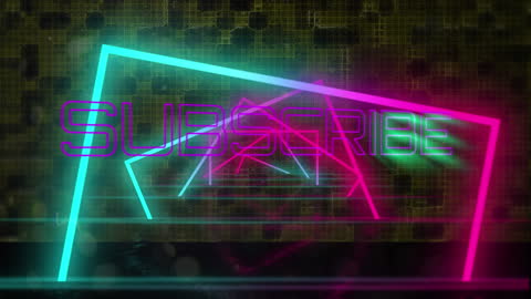 Neon Subscribe Text with Futuristic Digital Animation
