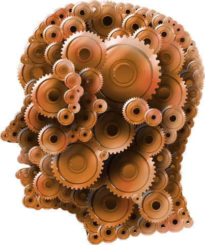 transparent head comprised of interlocking gears and cogs - Download Free Stock Videos Pikwizard.com