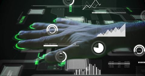 Hand Scanning Visualization with Digital Data and Graphical Interfaces - Download Free Stock Images Pikwizard.com