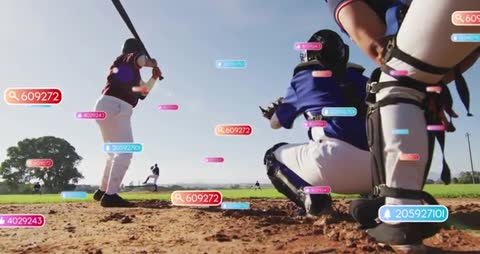 Enhanced Baseball Game with Digital Analytics Display