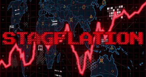 stagflation headlines with digital world map and graph - Download Free Stock Images Pikwizard.com