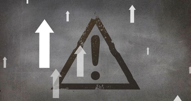 Warning Triangle with Upwards Arrows on Gray Background - Download Free Stock Images Pikwizard.com