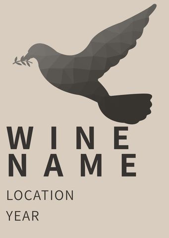 elegant wine label design featuring dove and olive branch - Download Free Stock Templates Pikwizard.com