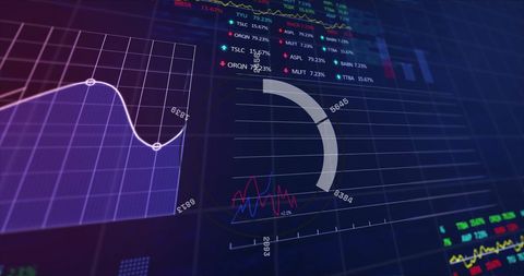 Digital Data Analytics Interface with Financial Graphs and Charts - Download Free Stock Images Pikwizard.com