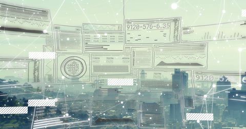 Futuristic Interface Display Network over Cityscape - Download Free Stock Images Pikwizard.com