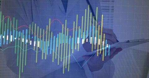 Business Expert Analyzing Digital Financial Charts on Clipboard