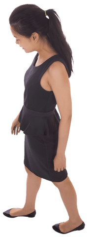 Transparent background businesswoman in smart dress walking