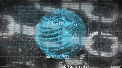 Futuristic Digital Interface with Augmented Reality VR Headset and Global Network