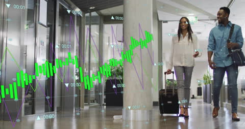 Diverse Coworkers Analyzing Growth Projections in Office Journey