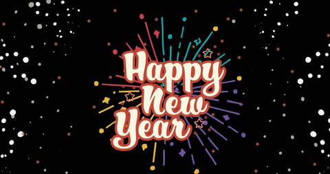 Colorful New Year Greeting with Fireworks and Celebratory Theme - Download Free Stock Images Pikwizard.com