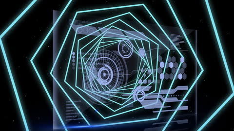 Futuristic Digital Interface with Hexagonal Neural Network Concept