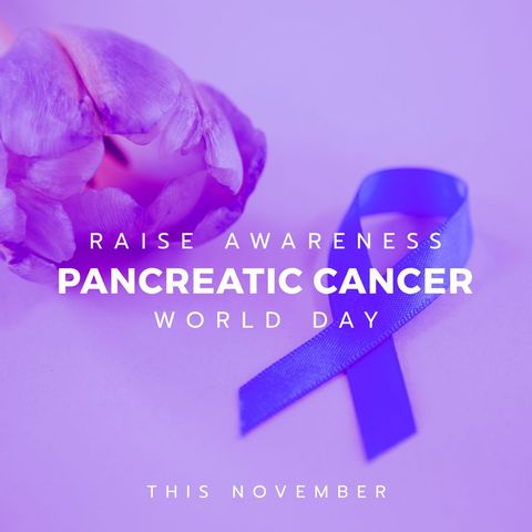 Pancreatic Cancer Awareness Campaign with Purple Ribbon