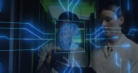 Biometric Brain Scan with Data Processing Visualization - Download Free Stock Images Pikwizard.com