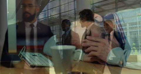 Businessmen Sleeping Overlaid with Diverse Team Collaboration