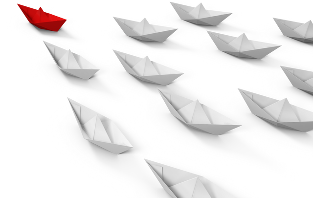 Row of White Paper Boats with Red Leader on Transparent Background - Download Free Stock Videos Pikwizard.com