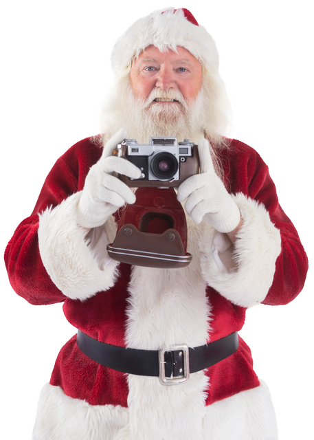 Transparent Santa Claus Holding Camera Illustration - Download Free Stock Videos Pikwizard.com