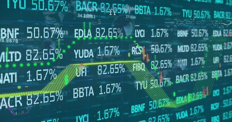 digital padlock and stock market data on blue background - Download Free Stock Images Pikwizard.com