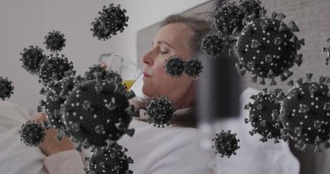 Relaxing while sick with floaters of digital virus for impact