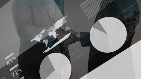 Global Business Partnership with Financial Data Overlay