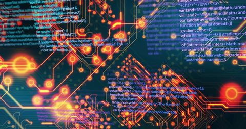futuristic circuitry with data code flow - Download Free Stock Images Pikwizard.com