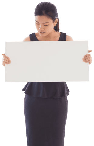 transparent businesswoman checking blank signboard standing - Download Free Stock Videos Pikwizard.com