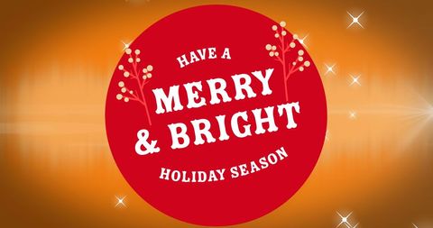 Festive Holiday Greeting with Sparkling Orange Background