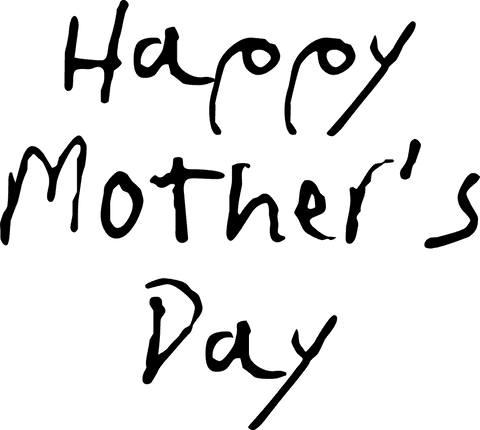 Mother's Day Traditional Celebration Text on Transparent