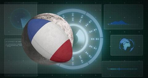 French Rugby Ball in Futuristic Digital Interface - Download Free Stock Images Pikwizard.com