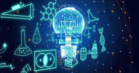 Innovative Scientific Concepts with Network and Math Icons - Download Free Stock Images Pikwizard.com
