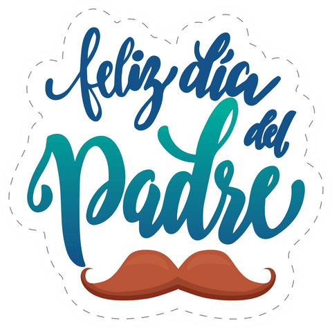 feliz día del padre celebration sticker with moustache icon transparent - Download Free Stock Videos Pikwizard.com