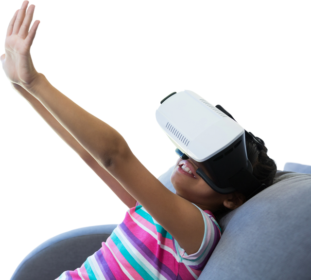 Excited Child Experiencing Virtual Reality Simulation - Download Free Stock Videos Pikwizard.com