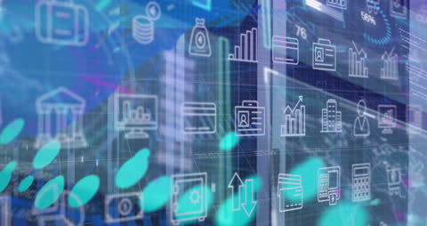 Digital Data Processing with Business Icons in Virtual Environment