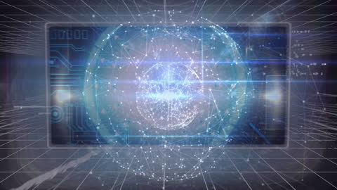 Futuristic Digital Global Network with Data Streams