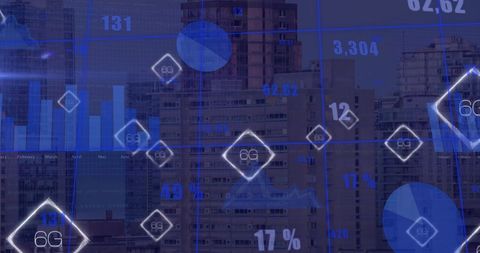 Digital 6G Data Visualization Over Urban Night Skyline - Download Free Stock Images Pikwizard.com
