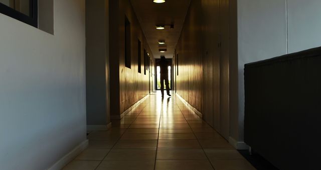 Mysterious Figure in Dark Hallway - Download Free Stock Images Pikwizard.com