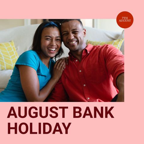 Smiling Couple Celebrating August Bank Holiday at Home - Download Free Stock Templates Pikwizard.com
