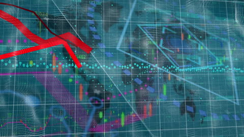 Abstract Financial Graph With Global Data Overlay
