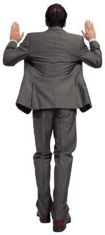 transparent businessman positing with raised hands - Download Free Stock Videos Pikwizard.com