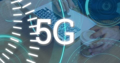 5G Technology Concept with Futuristic Interface and Laptop - Download Free Stock Images Pikwizard.com