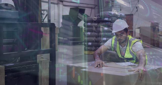 Warehouse Worker Using Technology in Busy Storage Facility - Download Free Stock Images Pikwizard.com