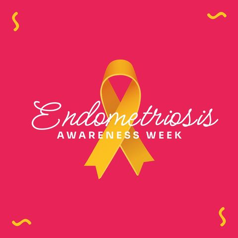 Endometriosis Awareness Concept with Yellow Ribbon and Text - Download Free Stock Templates Pikwizard.com