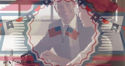 Diverse Business Team with American Pride: Global Corporate Success