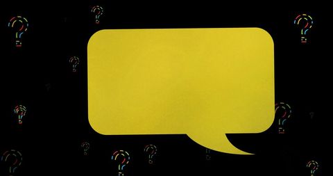 Yellow Speech Bubble on Black Background with Question Marks - Download Free Stock Images Pikwizard.com