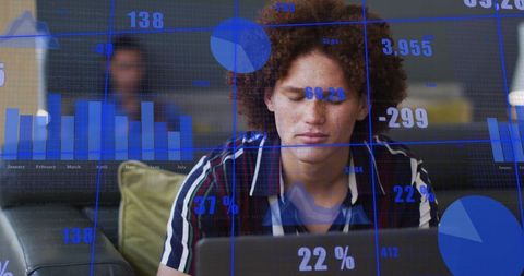 Business Professional Analyzing Financial Data Visualization