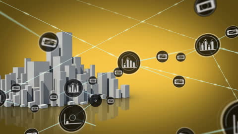 Global Networking Over 3D City Animation