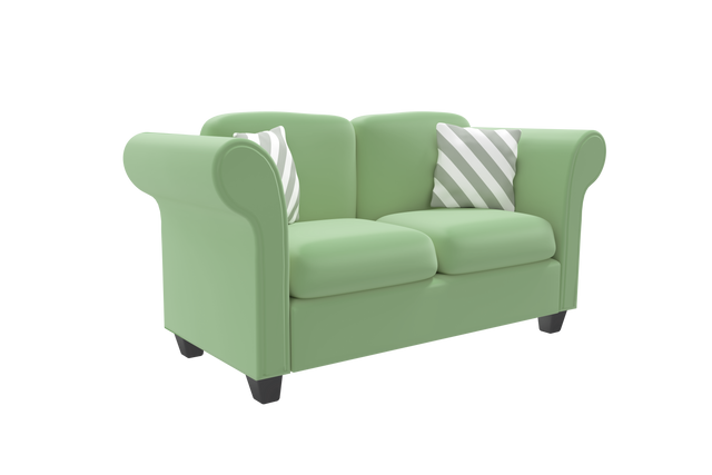 Stylish Green Sofa Isolated on Transparent Background with Cushions - Download Free Stock Videos Pikwizard.com